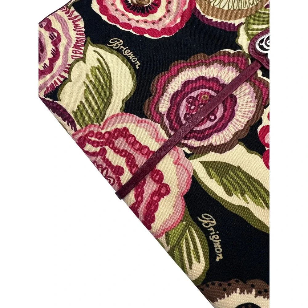 Brighton Jewelry Roll Women OS Multicolor Excellent Floral Canvas Heart Travel